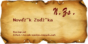 Novák Zsóka névjegykártya
