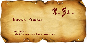 Novák Zsóka névjegykártya